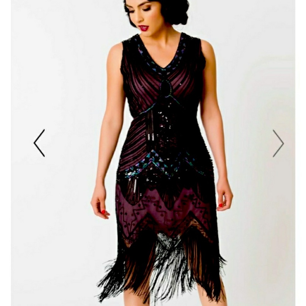 Unique Vintage Flapper dress sz XL/14 Roaring 20’s